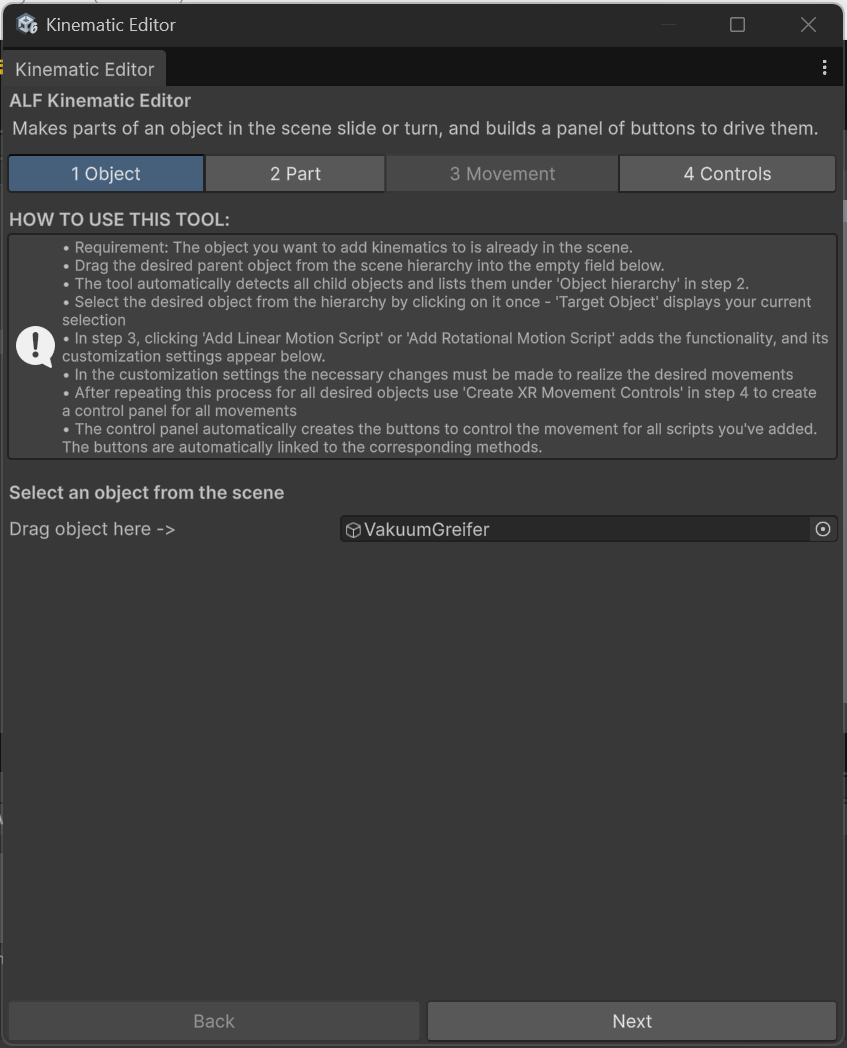ALF > Interactivity menu with Object Spawner highlighted